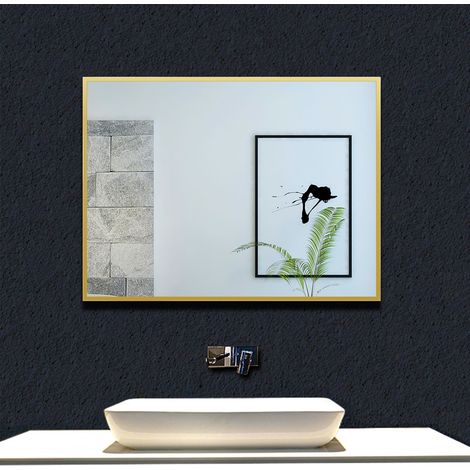 Ocean Cadre en aluminium mat doré miroir rectangulaire + suspendu horizontalement et verticalement 8060cm (1/4)
