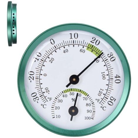 Mini thermomètre et hygromètre électronique de haute précision pour une utilisation en intérieur, instrument fabriqué en alliage d'aluminium vert (1/5)