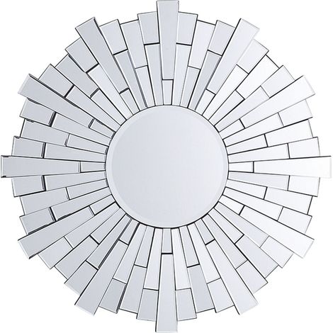Espejo de pared plateado 70 cm redondo acabado brillante Vire (1/5)