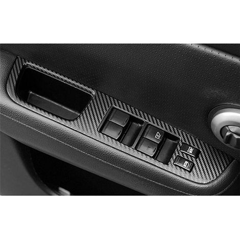 Aufkleber für die Fensterheber-Schalterblende aus Kohlefaser für Nissan TIIDA Modelle der Baujahre 2005-2010.