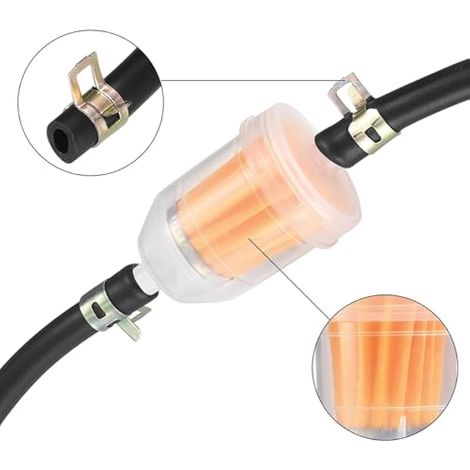 1 Mètre durite essence, Intérieur durite gasoil, tuyau essence avec 6pcs colliers de serrage, Tuyau de Carburant pour Camion, Voiture, Tracteur ou Petit Moteur（avec 4 coupelles filtrantes）