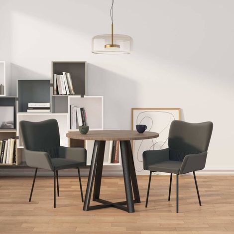 vidaXL Sillas de comedor 2 unidades terciopelo gris oscuro (1/5)