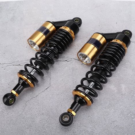 Amortisseurs à ressort en acier inoxydable pour moto, pièces de suspension, noir et doré (1/5)