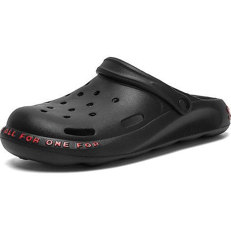 Chaussures de jardin légères pour femmes et hommes, pantoufles en caoutchouc confortables et respirantes, antidérapantes, noires, pointures 44-45 (1/3)