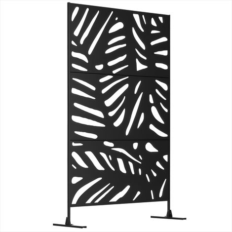 Clôture de jardin déco noir 122 x 45 x 198 cm brise-vue Acier (1/5)