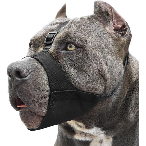 Muselière Souple en Tissu avec Sangle antidérapante, Anti Morsure, Anti Mastication, Laisse Boire l'Animal, pour Chien de Moyenne et Grande Taille, Pitbull, American Bully, Boxer, Rottweiler (1/5)