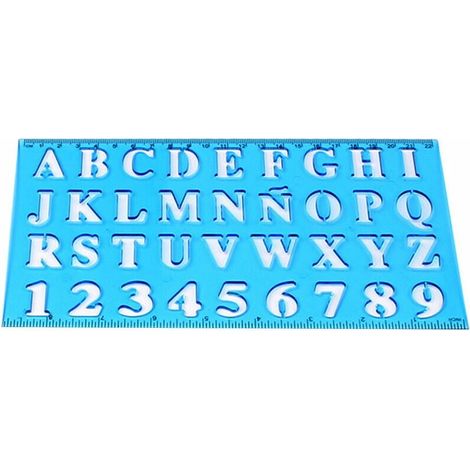 Plastic Drawing Ruler Alphabet And Number Hollow Stencil Template Learning Tool For Kids Students School Office Supplies（random size letters） (1/5)