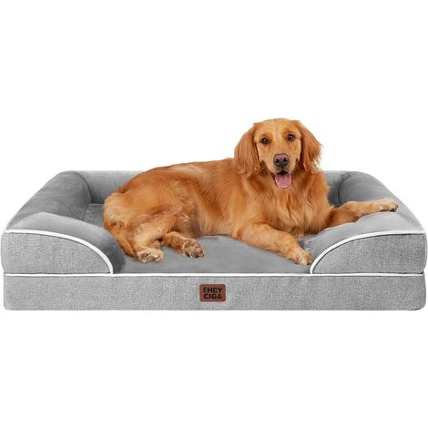 Panier Chien Grande Taille, Orthopédique et Lavable, 112x81x16.5cm (1/5)