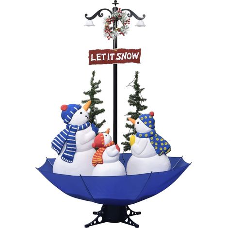 vidaXL Weihnachtsbaum mit Schnee und Schirm-Fuß Blau 170 cm PVC (1/7)
