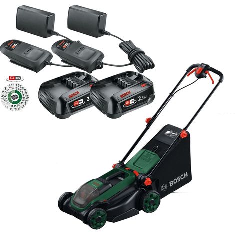 Bosch Rotak 18V2-38 Twin 18v 36v Cordless Lawnmower Mower 32cm 2 x 2.5Ah Battery (1/3)