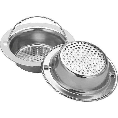 Set mit 2 Küchenspülensieben, 11 cm (4,3 Zoll), Edelstahl-Verstopfungsschutzfilter