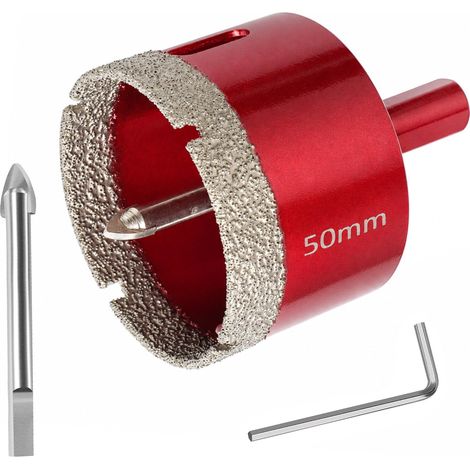 Scie Cloche Diamantée 50mm Tige Triangulaire 9.8mm Universelle (1/5)