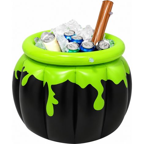 Chaudron gonflable d'Halloween, glacière à glace, porte-boissons pour piscine, jardin, cour (1/5)