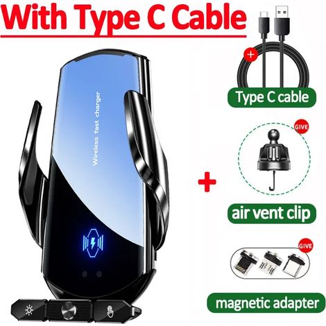 Chargeur de voiture sans fil, support magnétique pour téléphone avec grille d'aération, compatible avec iPhone 16, 15, 14 et 13, Samsung et AquaForge (1/5)