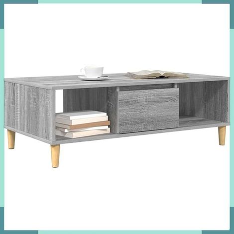 Table basse - 876194 - Gris Sonoma - 102 x 55 x 35 cm - 2 étagères (1/5)