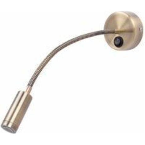 Lampade da lettura e da comodino flessibili a parete con interruttore integrato, LED Cree da 13W, finitura bronzo, modello MY-B031 [Classe energetica A+++] (1/4)
