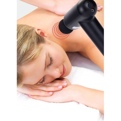 MELISSA Wiederaufladbare Massagepistole 4 Köpfe Schwarz