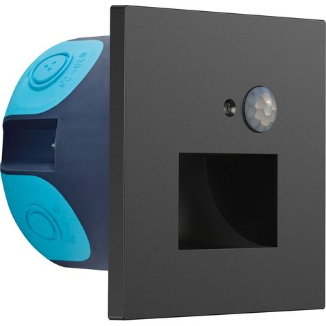 WALL Encastré Mur noir PIR Sensor 3CCT 27-30-4000K 2W 20lm ARIC 51840 (1/2)