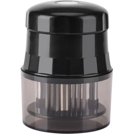 (Black) Meat Tenderizer - 56 Needles - Stainless Steel - Black - Secure (1/4)