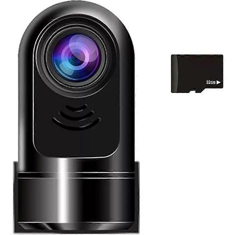 Mini cámara de salpicadero ADAS giratoria de 360° HD 1080P, cámara de salpicadero para coche con tarjeta de 32 GB, modo de aparcamiento de 24 horas/visión nocturna. (1/5)