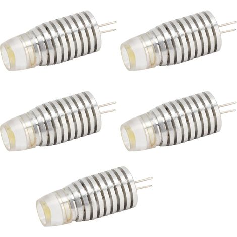 Lot de 5 ampoules LED G4 12V 1W à économie d'énergie, culot à deux broches, pour éclairage paysager de camping-car, lumière blanche (1/5)