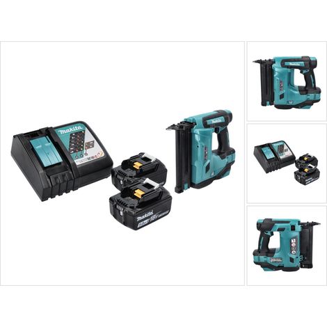 Makita DBN 500 RT Akku Stauchkopfnagler 18 V 15-50 mm + 2x Akku 5,0 Ah + Ladegerät