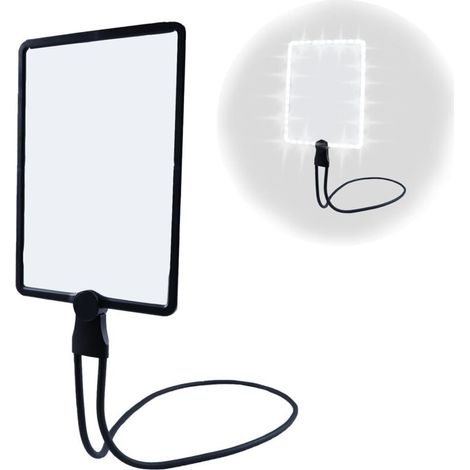 Loupe mains libres 5X avec éclairage LED 50°. loupe de lecture à col de cygne pour personnes âgées malvoyantes