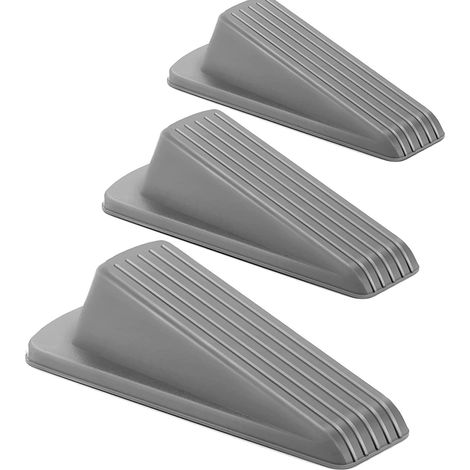 Stop Porte - En Caoutchouc - Pour Sol Moquette Bois Carrelage - Design Incliné Anti-dérapant - Lot De 4 (1/5)