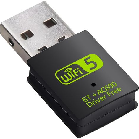 USB-WLAN-Bluetooth-Adapter, 600 Mbit/s Dualband-Funkempfänger (2,4/5 GHz), Mini-WLAN für PC/Laptop/Desktop (1/5)