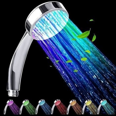 (7 Farben) Universeller LED-Duschkopf – 7 Farben – Wassersparend – Chrom (1/4)