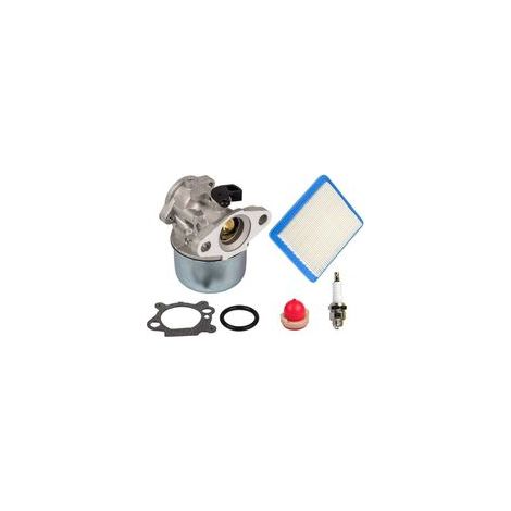 799868 Kit carburador con poire d'amorçage y filtro de aire 491588 Compatible con motores Briggs & Stratton 4 a 7 CV 498170,497586,497314