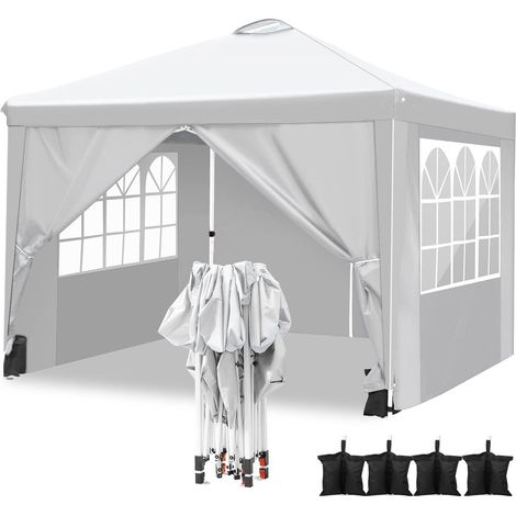 Pavillon 3x3m Weiß mit 4 Seitenteilen und Belüftung (1/5)