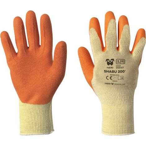 NERI 355107 GUANTO SHABU 200 GUANTI DA LAVORO IN COTONE POLIESTERE LATTICE TG 9 (1/3)