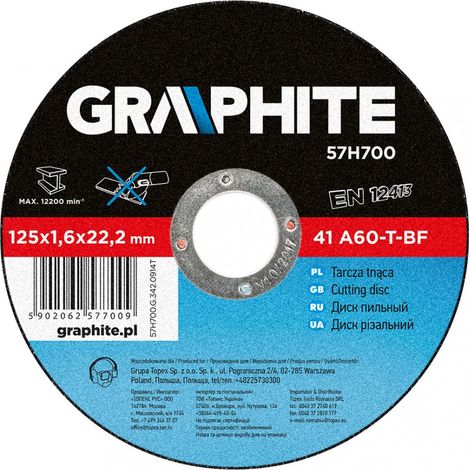 Disco de corte de metal de 125 x 1,6 x 22 mm, 41 A60-T-BF (1/2)