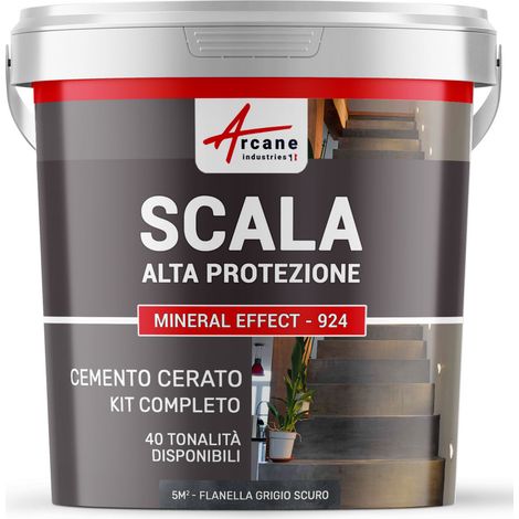 Cemento Cerato Scale - Kit Completo - 5 m² (in 2 strati) Flanella Grigio Scuro - ARCANE INDUSTRIES