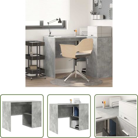 Bureau à domicile - Bureau Gris béton 102 x 50 x 75 cm Bois d'ingénierie (1/5)