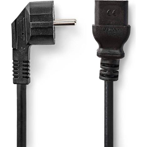Cable alimentacion conector alimentacion macho iec 320 c19 angulado recto niquelado 200 m redondo pvc negro label