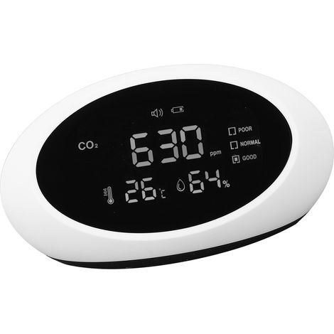 Détecteur CO2 précis écran LCD HD rechargeable portable analyseur qualité air thermomètre hygromètre (1/5)