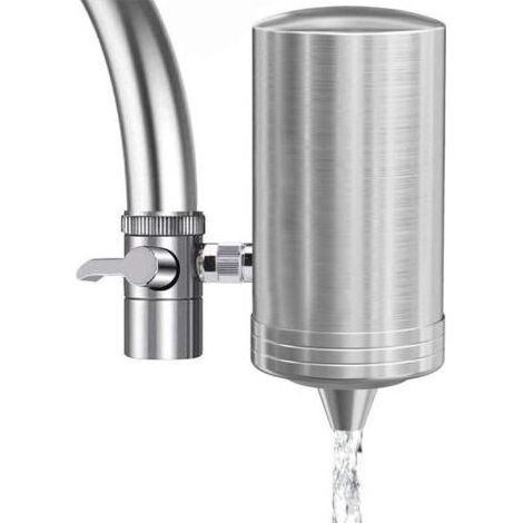 Water Tap Water Filter 304 Stainless Steel Faucet Purifier Removes Impurities, Chlorine, Bleach, Worms, Easy Installation - Fits All Standard Faucets (1/5)