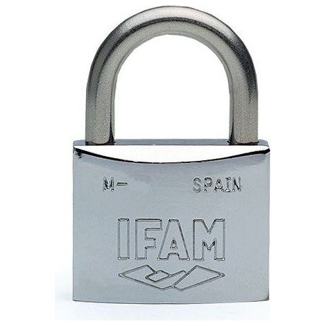 Ifam – Cadenas à clé 30 mm – Corps en laiton chromé – Anse en acier inoxydable traité – Double verrouillage pour milieux marins