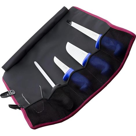 Trousse de couteaux pour professionnel avec 5 poches coloris noir