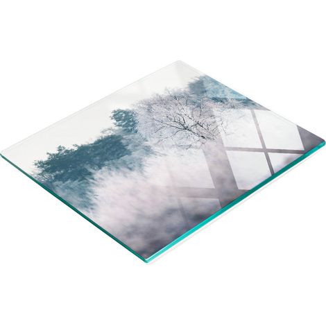 Tabla de cocina de vidrio templado con gr谩ficos decorativos de 谩rboles de invierno, 60x52 cm. (1/5)