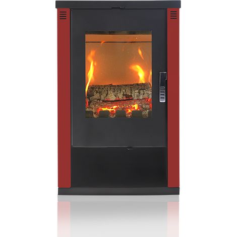 EEK A+ Kaminofen Verso Lheia 7,5 kW Burgundy (1/3)