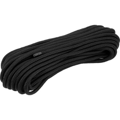 Geflochtenes Polypropylen-Seil 8 mm, 20 m, schwarz