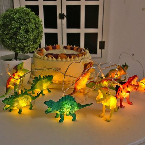 Guirlande Lumineuse Dinosaure - 10 Lanternes Creuses - 150 cm - Pour Chambre D'Enfant, Tente, Arbre De Noël, Fête D'Anniversaire (1/5)