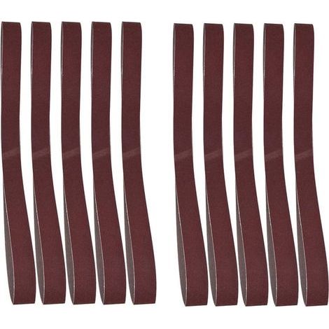 10Pcs Ceinture de Ponçage, Grain 180, 760 x 25mm, Bande Abrasive pour Bois, Meubles, Matériel en Métal et Meulage et Polissage Non Métalliques (1/5)