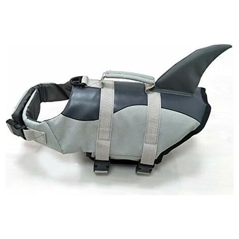Giubbotto di salvataggio per cani - Giubbotto di salvataggio - Giubbotto di salvataggio - Giubbotto di salvataggio - Con coda di pesce - Regolabile - M, Grigio (1/5)