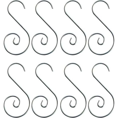 20 pinces à boules de Noël, crochets pour sapin de Noël, crochets pour boules de Noël en forme de S, crochets pour boules de sapin de Noël (argent) (1/5)