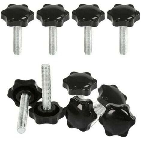 10 Pcs M8x40mm Boutons Serrage Vis Tte Molete,Bouton Main Filet Ecrou en Etoile Boulon de Serrage Filetage Boutons de Serrage Filetage avec Poigne Serrage de Poigne Visser en Plastique (1/5)
