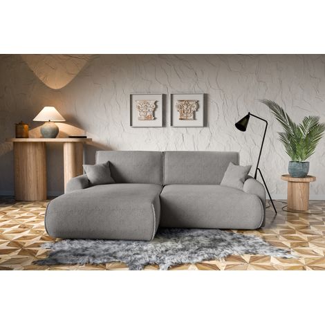 Divano letto angolare sinistro con vano contenitore Noboo in beige direttamente dal produttore, consegna e installazione gratuite (1/5)